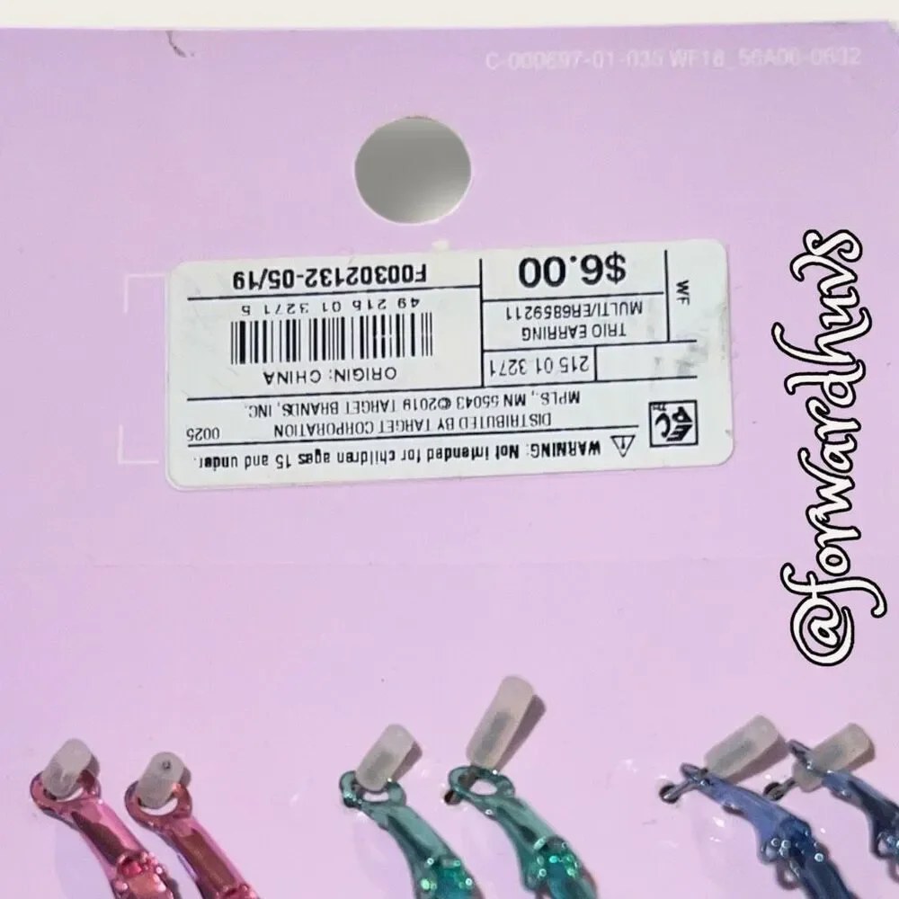 Bundle Sale 3 for $15 | Wild Fable Blue, Green & Pink Hoop Trio Earrings